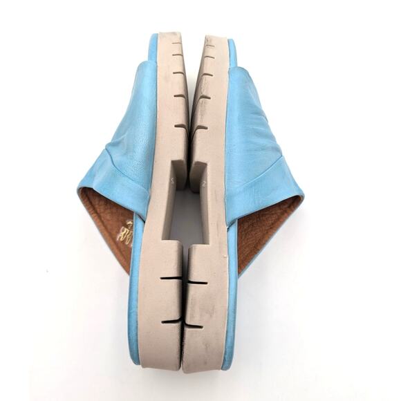 Miz Mooz Claribel Leather Slide Sandals Women's Teal Blue Size US6.5 EU37 - Picture 9 of 10